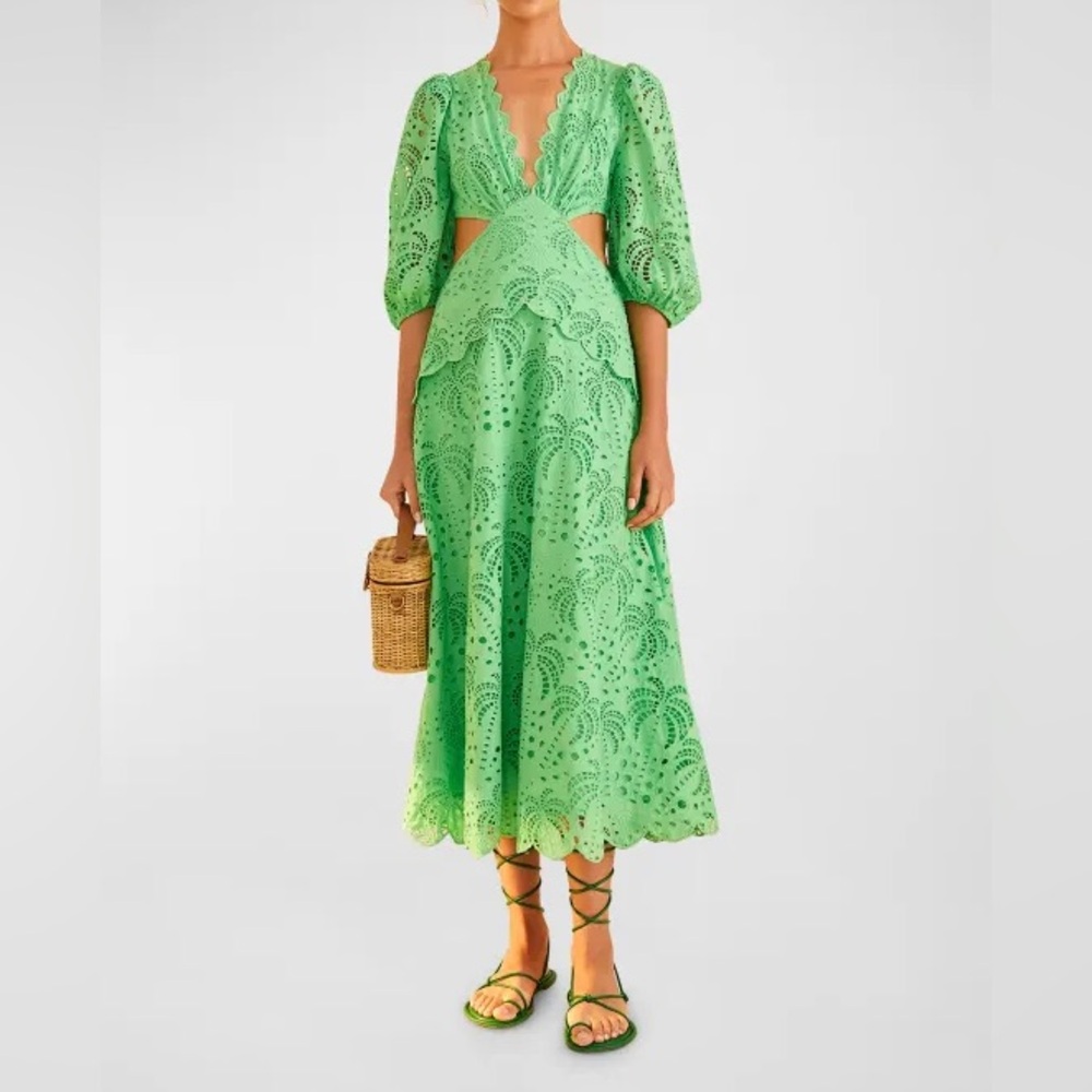 Farm Rio Green Cut Out Midi Dress - Richelieu